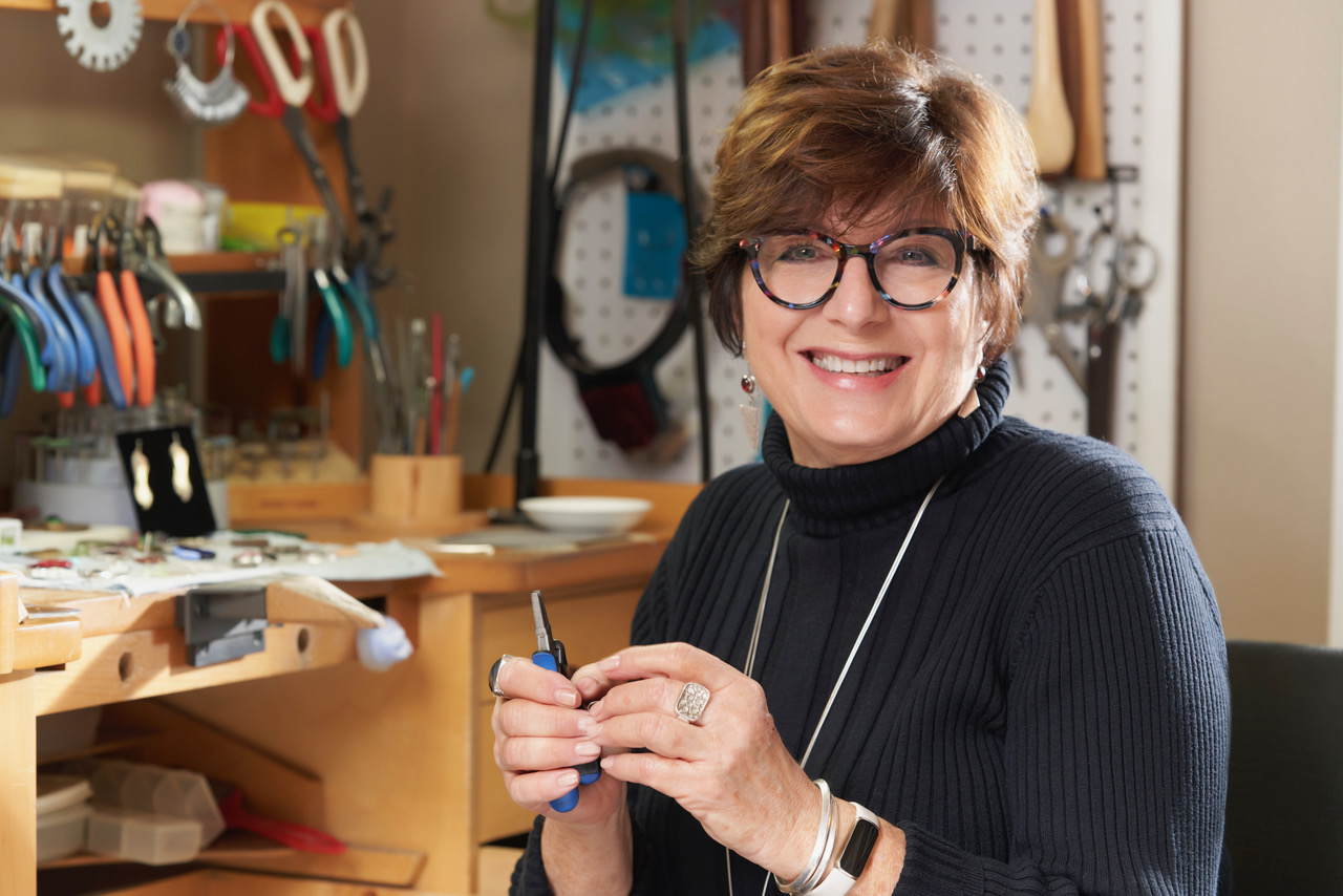 Lonni in her studio